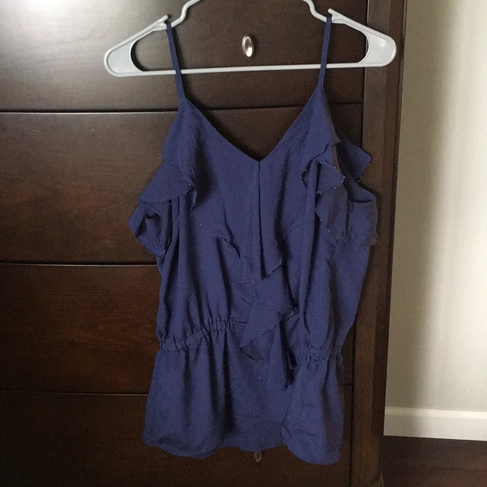 Tank top with beaded detail and open back